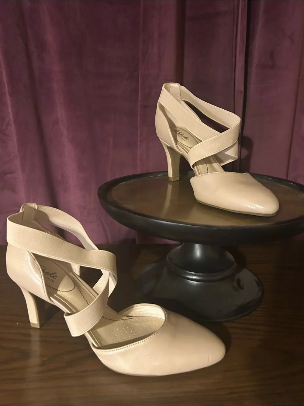 Women's Strappy Nude High Heel Pumps SZ10